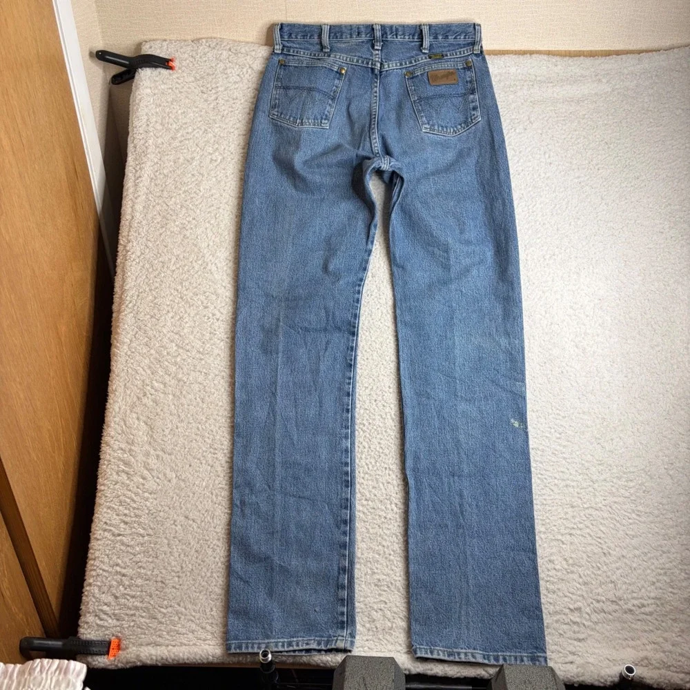 Wrangler George Strait Cowboy Cut Jeans Mens 34x37 Blue Denim Straight 13MGSHD